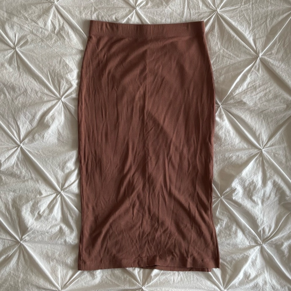 dynamite ribbed midi skirt